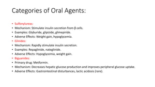 Comprehensive Overview of Diabetes and Pharmacological Treatments | PDF