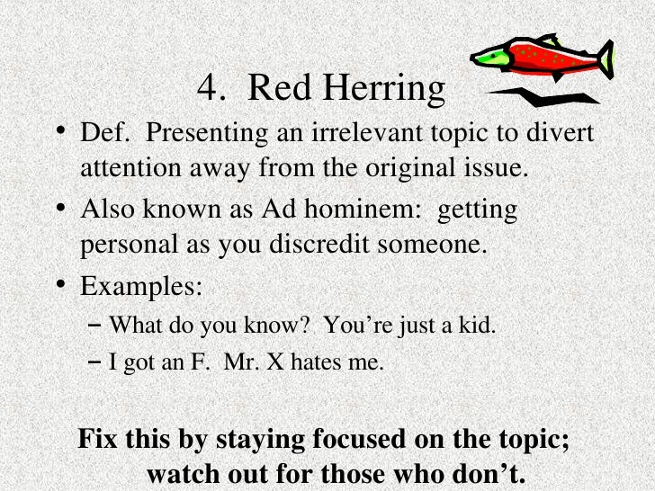 the red herring fallacy in commercials