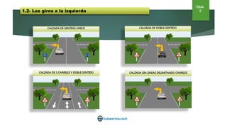 TEMA
9
Para seleccionar un nuevo carril Para realizar un rebasamiento Para realizar un adelantamiento
 