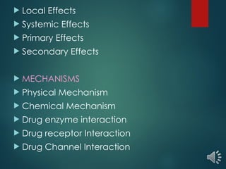 Local Effect Is 9-Mechanism of Drug Action.ppt..12345678 | PPT