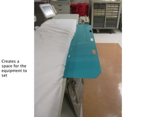Creates a
space for the
equipment to
set
 