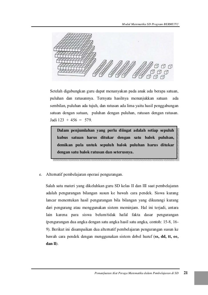 Pemanfaatan Alat Peraga Matematika Dalam Pembelajaran di SD