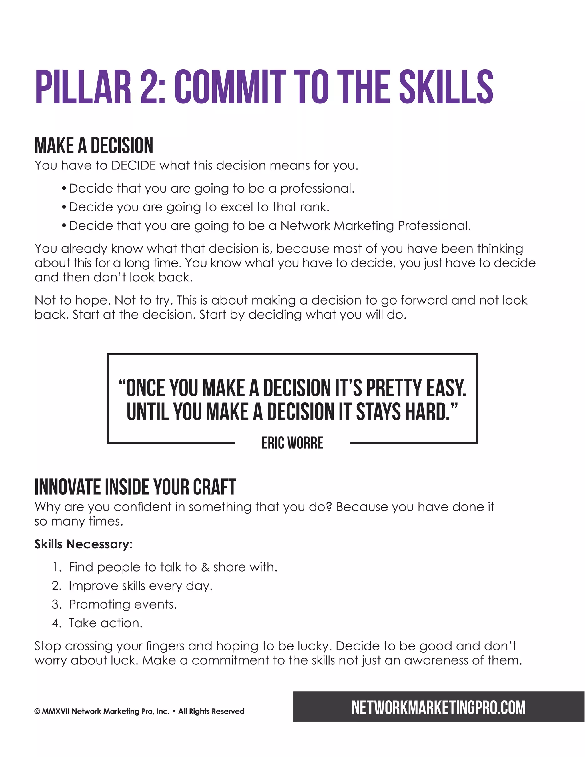 The Nine Pillars to Success Workbook | PDF