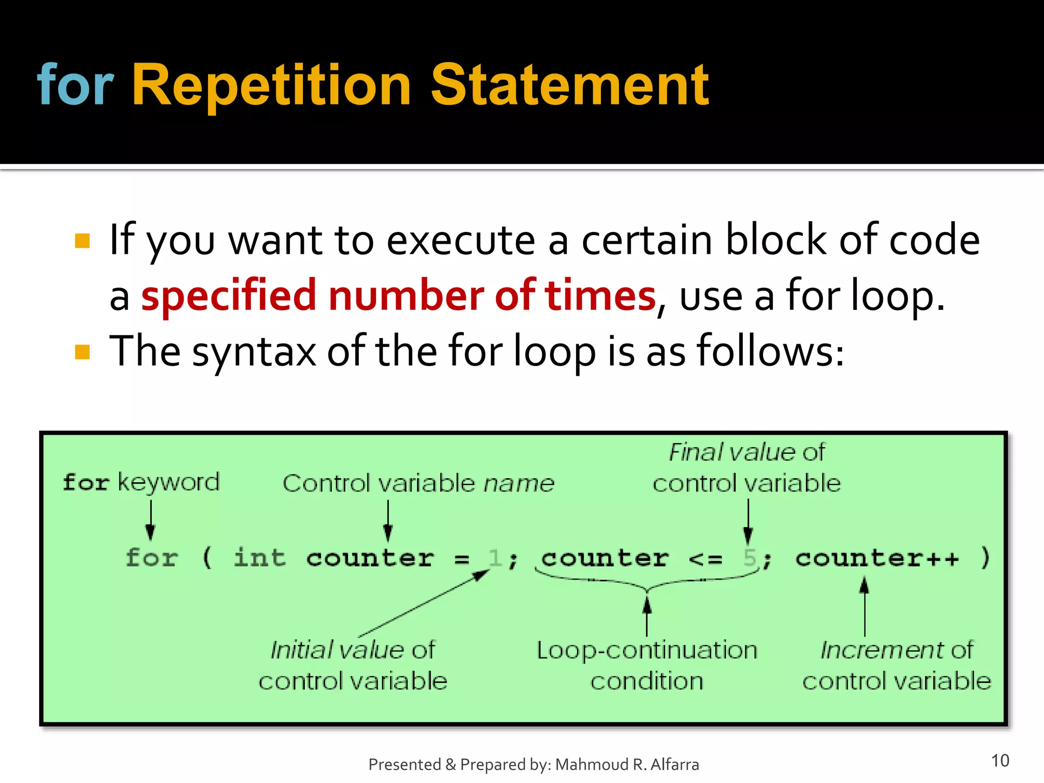 Computer Programming, Loops using Java | PPT