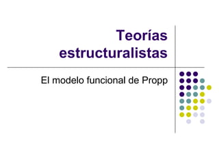 Teorías
    estructuralistas
El modelo funcional de Propp
 