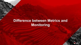 Difference between Metrics and
Monitoring
 