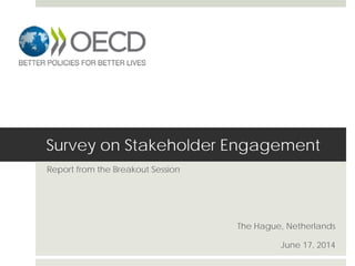 Survey on Stakeholder Engagement
Report from the Breakout Session
The Hague, Netherlands
June 17, 2014
 