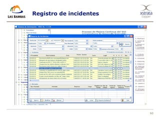60
Registro de incidentes
 