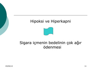 Hipoksi ve Hiperkapni




           Sigara içmenin bedelinin çok ağır
                       ödenmesi



03/04/12                                       11
 