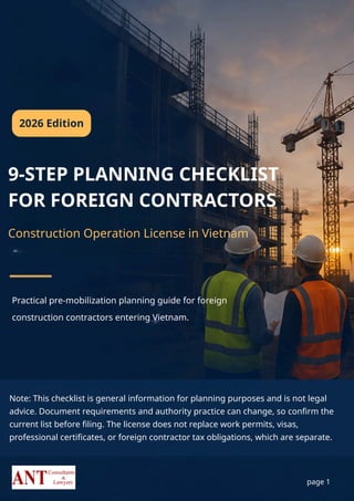 Contractor Mobilization Checklist.pdf 9-Step Planning Checklist for Foreign Construction Contractors in ...