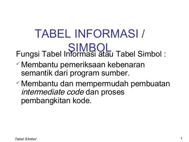 9 Tabel Informasi