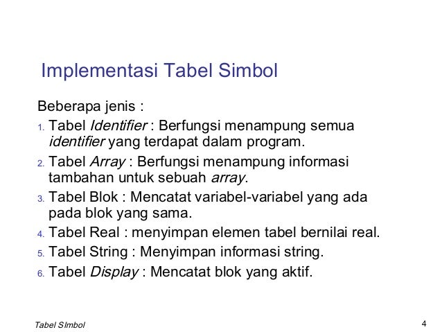 9 Tabel Informasi