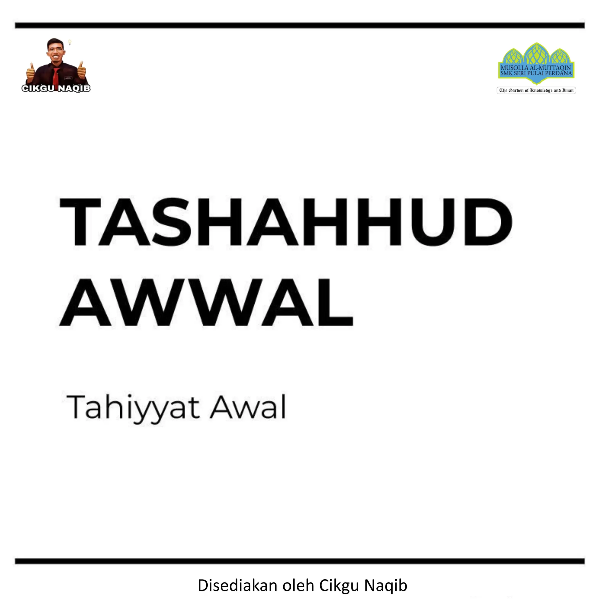 MAKSUD DALAM SOLAT Tahiyyat Awal (Tashahhud Awwal) MEANING IN SOLAT PDF