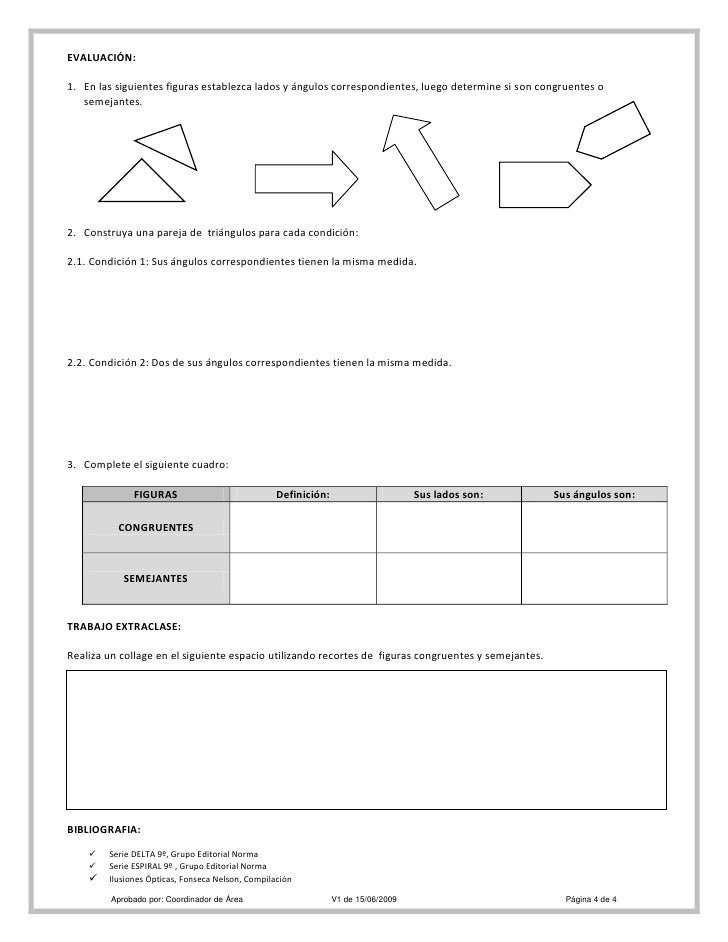 9. Taller No 9 Congruencia Y Semejanza Iii