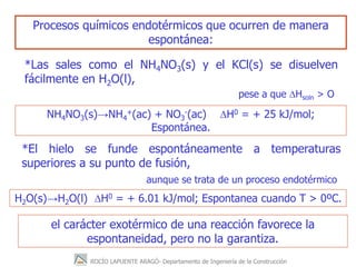 ROCÍO LAPUENTE ARAGÓ- Departamento de Ingeniería de la Construcción
Procesos químicos endotérmicos que ocurren de manera
e...