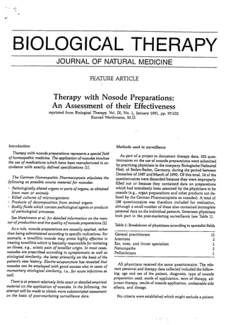 9   therapy with nosode preparations - an assessment of thei