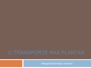 Margarida Barbosa Teixeira
O TRANSPORTE NAS PLANTAS
 