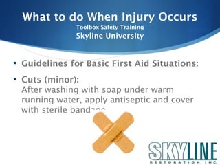 Basic Cuts Injury 9. what to do when injury occurs | KEY