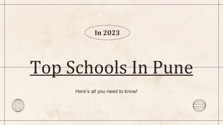 In 2023
Top Schools In Pune
Here’s all you need to know!
 