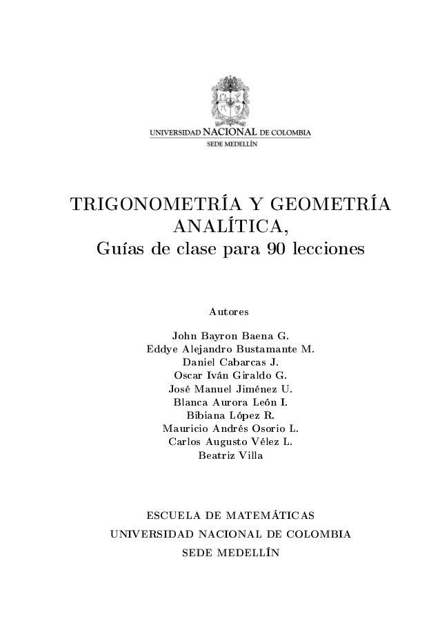 90 Lecciones De Trigonometria Y Geometria Analitica