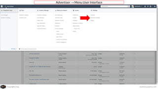 Copyright 2019 www.Coursenvy.com
Advertiser → Menu User Interface
 