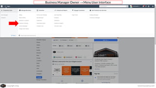 Copyright 2019 www.Coursenvy.com
Business Manager Owner → Menu User Interface
 