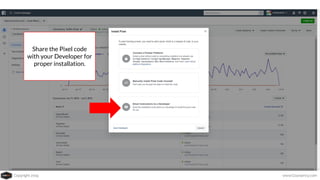 Copyright 2019 www.Coursenvy.com
Share the Pixel code
with your Developer for
proper installation.
 