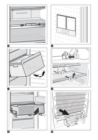 tr
77
Basit hataları kendiniz giderebilirsiniz
Yetkili servisi çağırmadan önce:
Aşağıdaki talimatların yardımıyla arızayı kendinizin giderip gideremiyeceğinizi kontrol
ediniz.
Garanti süresi içerisinde dahi, bu gibi durumlarda servis görevlisinin masraflarının
tümünü kendiniz ödemek zorundasınız!
Arıza Muhtemel sebebi Giderilmesi
Sıcaklık derecesi, yapılmış
ayardan çok daha farklı.
Bazı durumlarda cihazı 5 dakika kapatmanız
yeterlidir.
Isı derecesi çok sıcak ise, birkaç saat sonra ısı
derecesinin ayar derecesine yaklaşıp
yaklaşmadığını kontrol ediniz.
Sıcaklık derecesi düşükse, yani çok soğuksa,
sıcaklık derecesini ertesi gün tekrar kontrol
ediniz.
Aydınlatma çalışmıyor.
Resim 1/13
Lamba şalteri sıkışmış. Işık şalterinin hareket edip etmediğini kontrol
ediniz. Resim 1/12
Aydınlatma bozuk. Aydınlatma bölümüne bakınız.
Herhangi bir gösterge
yanmıyor.
Elektrik kesintisi; sigorta
kapalı; elektrik fişi prize iyi
takılmamış.
Elektrik fişini takınız. Elektrik akımı olup
olmadığı kontrol edilmelidir, sigortalar kontrol
edilmelidir.
Dondurucu bölmesinin
derecesi çok sıcak.
Cihazın çok sık açılması. Cihazı gereksiz açmayınız.
Hava girişveçıkışdeliklerinin
önü kapanmış.
Engeller giderilmelidir.
Çok miktarda taze besin
donduruldu.
Azami dondurma kapasitesi aşılmamalıdır.
 
