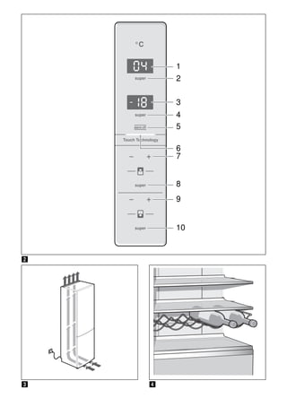 tr
76
Enerji tasarrufu
■ Cihazı serin ve iyi havalandırılmış bir
yere kurunuz! Güneş ışınları doğrudan
cihazın kurulacağı yere gelmemeli ve
cihaz sıcaklık oluşturan cisimlerin ve
ısı kaynaklarının (örn. soba, kalorifer,
ocak, fırın gibi) yanına veya yakınına
kurulmamalıdır.
Gerekirse bir izolasyon plakası
kullanınız.
■ Sıcak besinleri ve içecekleri cihaza
yerleştirmeden önce soğumasını
bekleyiniz ve soğuduktan sonra cihaza
yerleştiriniz.
■ Dondurulmuş besinleri buzlarının
çözülmesi için soğutucu bölümüne
yerleştirerek, bu besinlerin
soğukluğunu söz konusu bölümdeki
besinlerin soğutulması için kullanınız.
■ Cihaz kapılarını mümkün olduğu kadar
kısa açınız.
■ Daha fazla elektrik tüketiminin
önlenmesi için, cihazın arka yüzü ara
sıra temizlenmelidir.
■ Eğer mevcutsa:
Duvara mesafe koruma parçalarını
monte ederek, cihazın bildirilmiş enerji
alma gücüne ulaşmasını sağlayınız
(montaj kılavuzuna bakınız). Duvara
olan mesafenin azalması, cihazın
işlevini sınırlamaz veya düşürmez. Bu
durumda, cihazın çektiği enerji miktarı
biraz yükselebilir. 75 mm mesafe
aşılmamalıdır.
■ Donanım parçalarının düzeni, cihazın
enerji alma veya çekme tutumunu
etkilemez.
Çalışma sesleri
Normal çalışma ses ve
gürültüleri
Boğuk horultu
Motorlar çalışıyor (örn. soğutma ünite
grubu, ventilatör).
Fıkırtı, şırıltı ve tınlama sesleri
Boruların içinde soğutma maddesi
akıyor.
Çıtlama sesi
Motor, şalter veya manyetik valfler
açılıyor/kapanıyor.
Çatırdama
Otomatik buz çözme yapılıyor.
Gürültü oluşmasının
önlenmesi
Cihaz düz yerleştirilmemiş
Cihazı lütfen bir su terazisinin yardımı ile
dengeli ayarlayınız. Düzeltme işlemi için
cihazın ayarlanabilen vidalı ayarlarını
kullanınız veya altına uygun parçalar
koyunuz.
Cihaz bir yere ”temas” ediyor
Cihazı, temas ettiği mobilya veya
cihazlardan ayırınız.
Kaplar veya raflar sallanıyor veya
sıkışıyor
Dışarı çıkarılabilen parçaları kontrol
ediniz ve gerekirse yeniden takınız.
Şişeler veya kaplar birbirine değiyor
Şişeleri veya kapları birbirinden biraz
ayırınız.
 