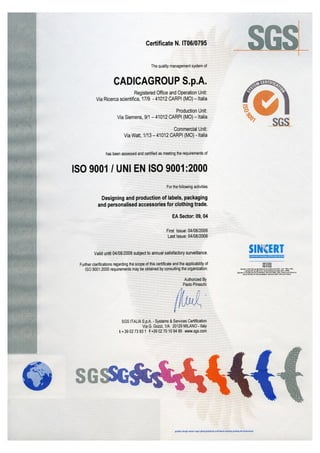 ISO 9001 Quality & Environment Integrated System