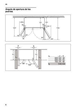 es
8
Ángulo de apertura de las
puertas
 