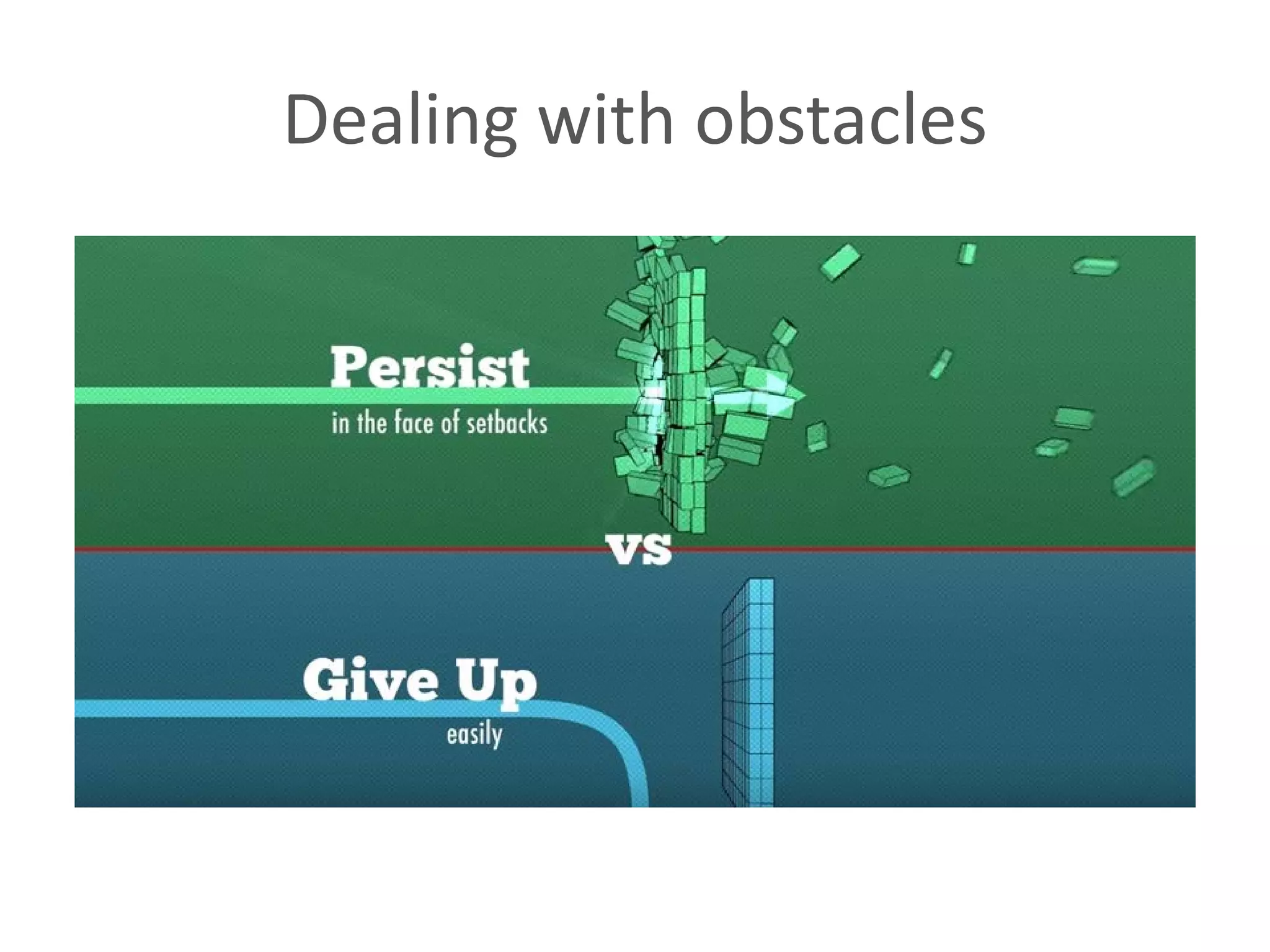 Dealing with obstacles
 