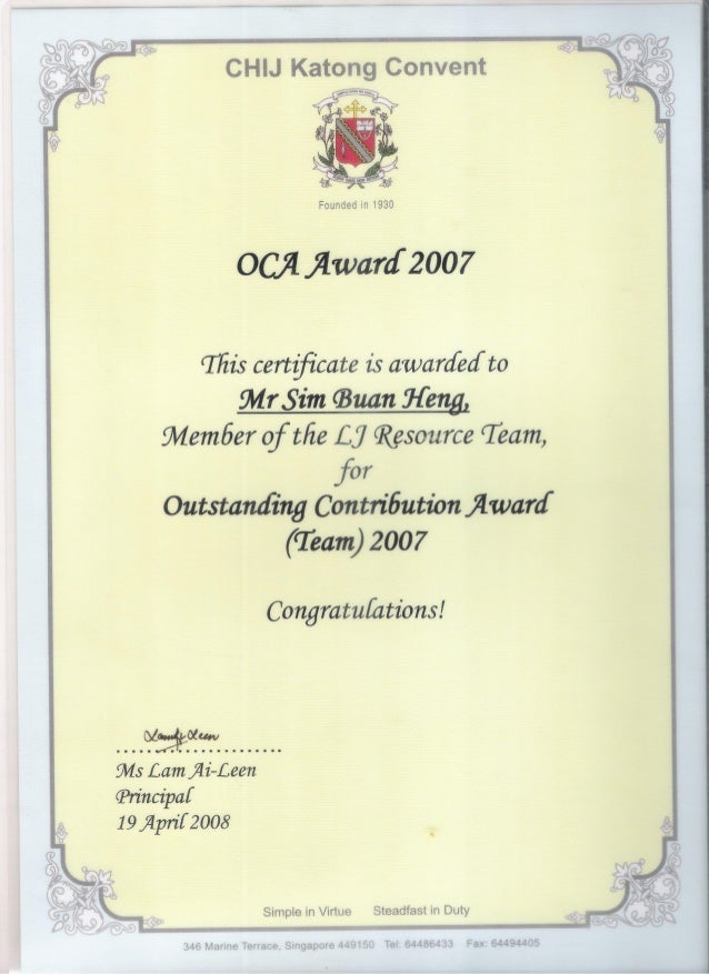 outstanding contribution award