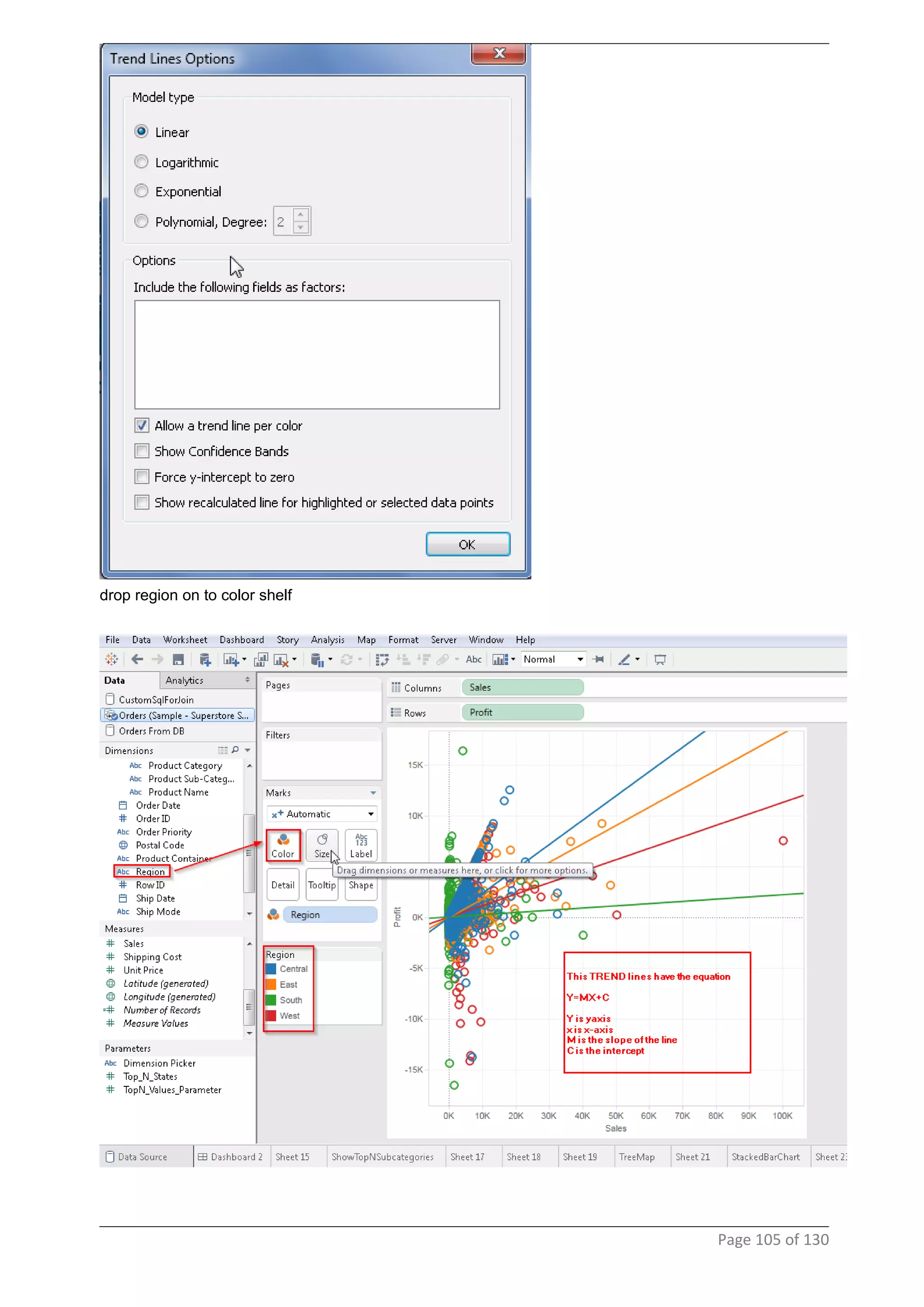 drop region on to color shelf
Page 105 of 130
 