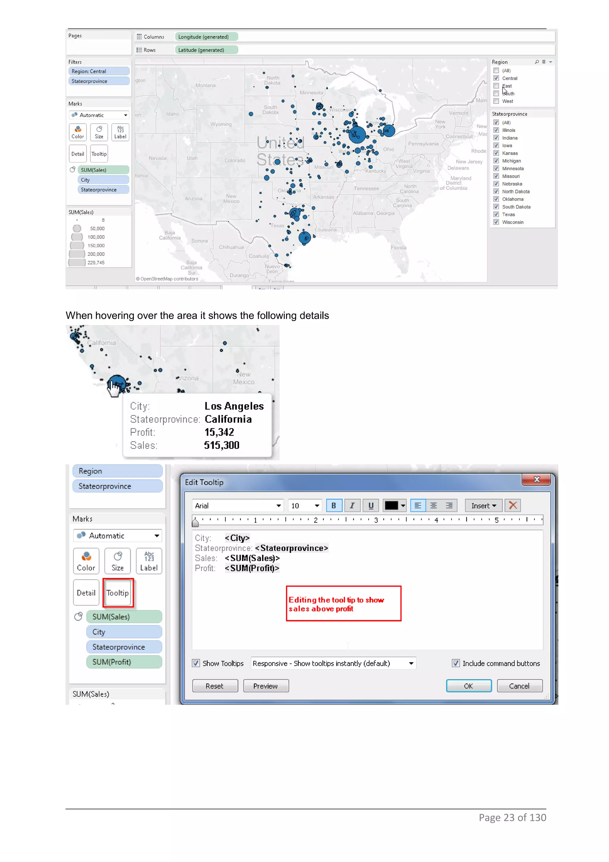 When hovering over the area it shows the following details
Page 23 of 130
 