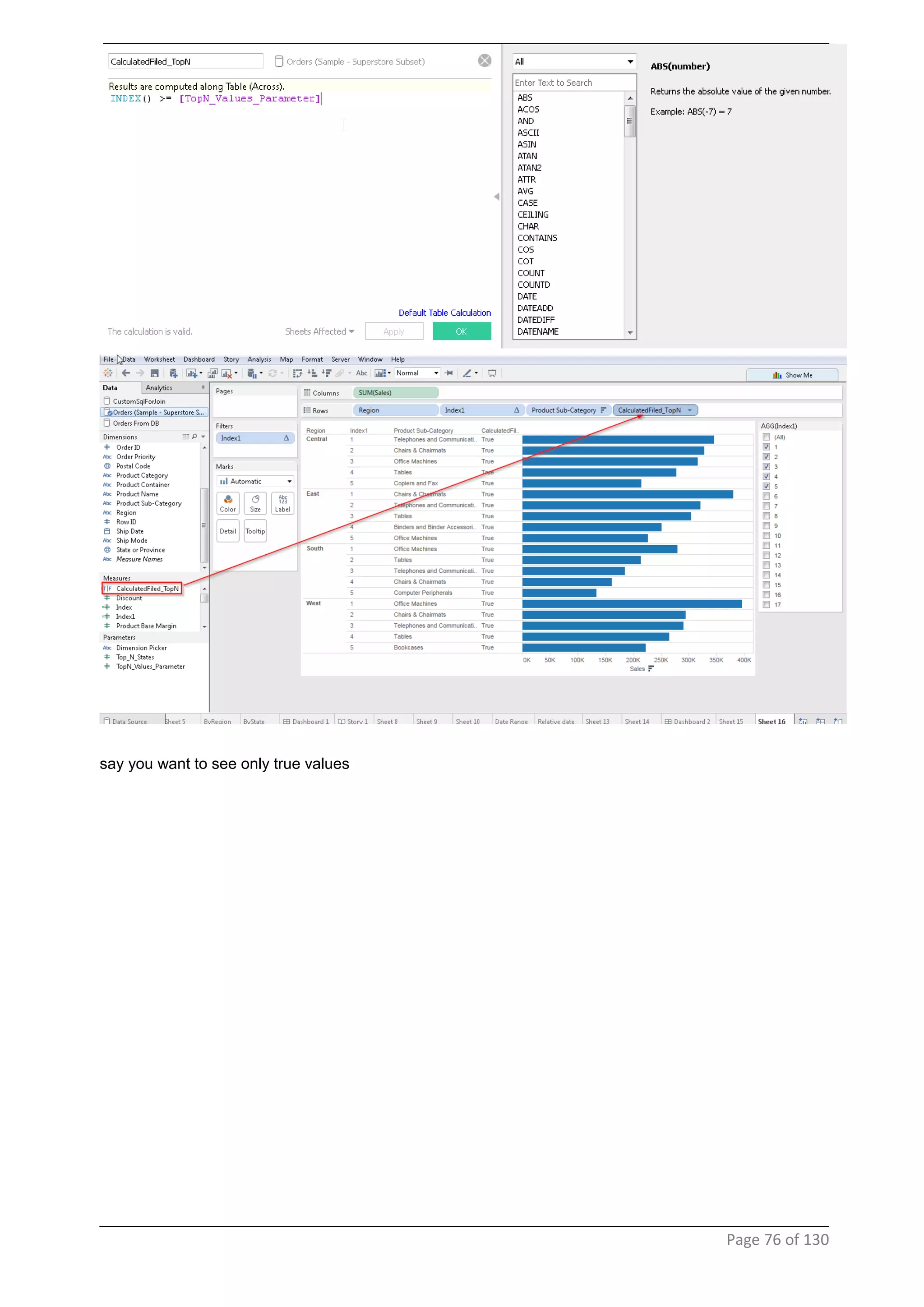 say you want to see only true values
Page 76 of 130
 