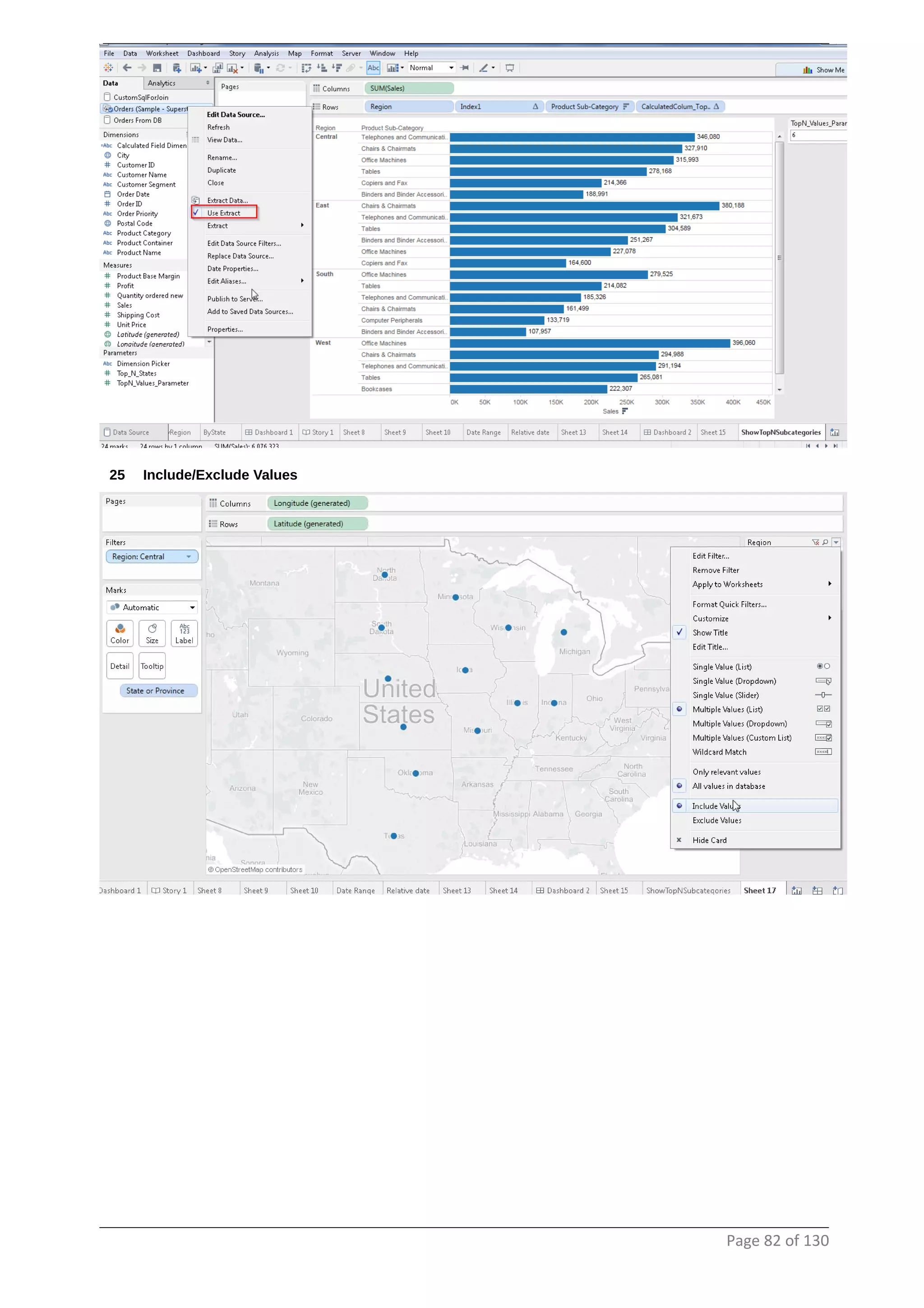 25 Include/Exclude Values
Page 82 of 130
 