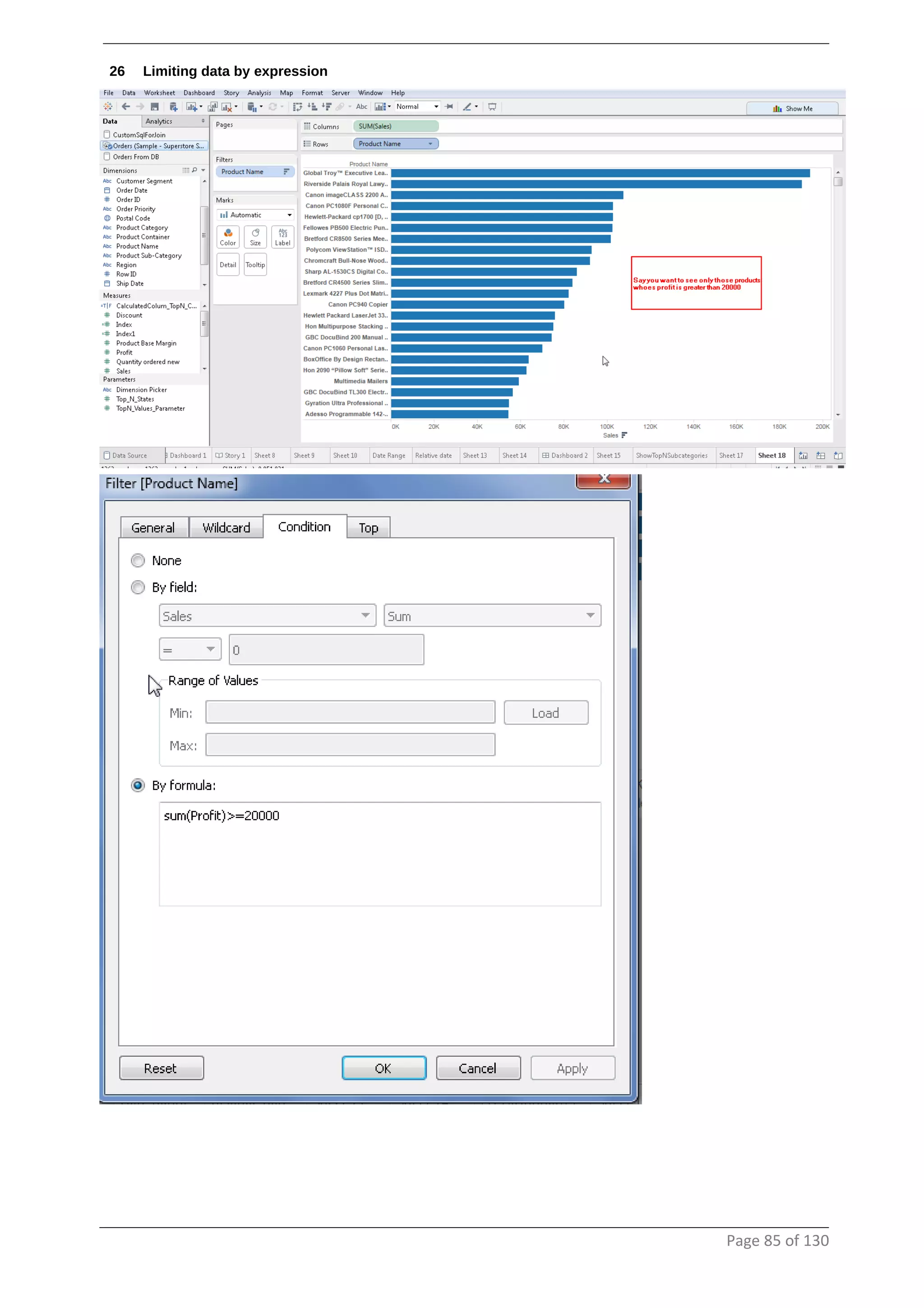 26 Limiting data by expression
Page 85 of 130
 