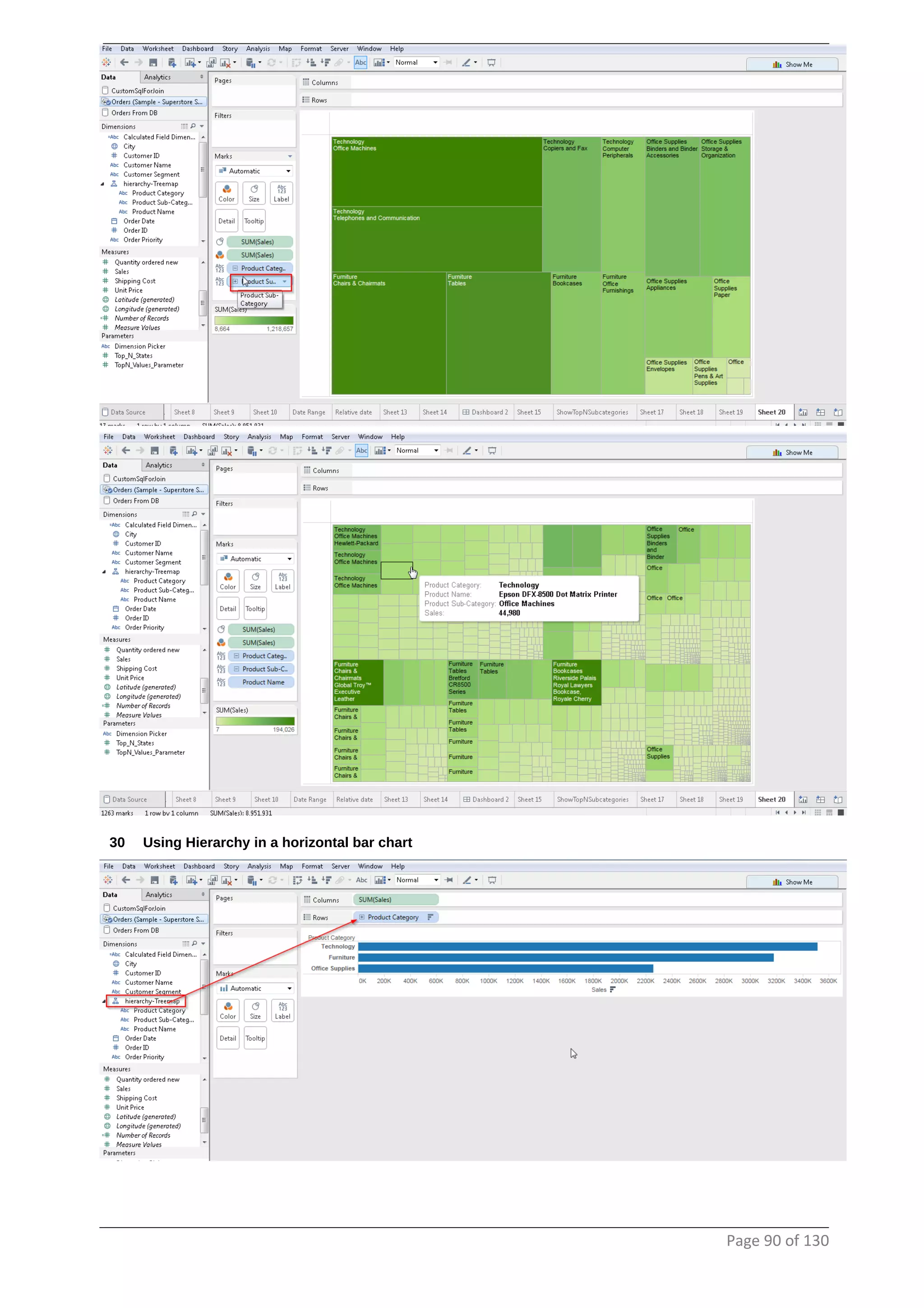30 Using Hierarchy in a horizontal bar chart
Page 90 of 130
 