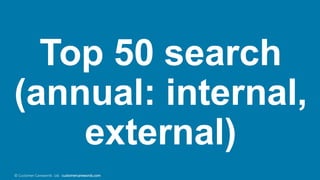 31© Customer Carewords Ltd. customercarewords.com
Top 50 search
(annual: internal,
external)
 