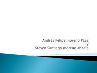 Andrés Felipe moreno Páez
y
Steven Santiago moreno abadía
 