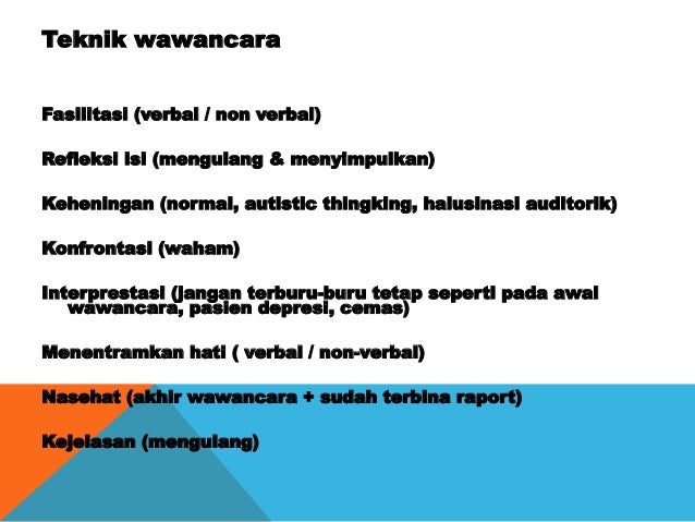 wawancara dan pemeriksaan psikiatri