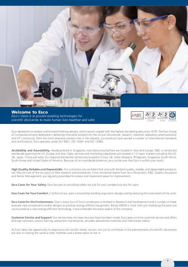 Esco Biological Safety Cabinet Catalog