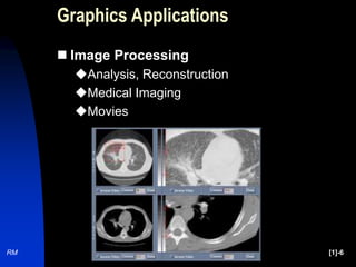 RM [1]-6
Graphics Applications
 Image Processing
Analysis, Reconstruction
Medical Imaging
Movies
 