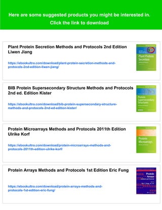 Protein Chromatography Methods and Protocols 2nd Edition Dermot Walls | PDF