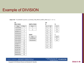 Copyright © 2016 Ramez Elmasri and Shamkant B. Navathe Slide 8- 48
Example of DIVISION
 