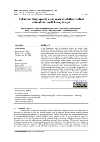 Fresh Look at Enhancing Image Quality Using Super Resolution Residual Network For