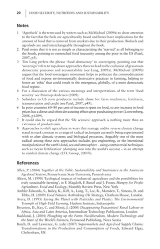 Food Security Nutrition And Sustainability Geoffrey Lawrence | PDF