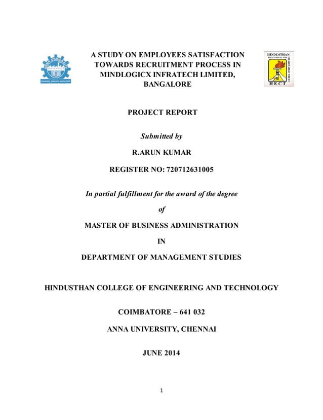 MBA Final Year Project DOCX Human Resources Business