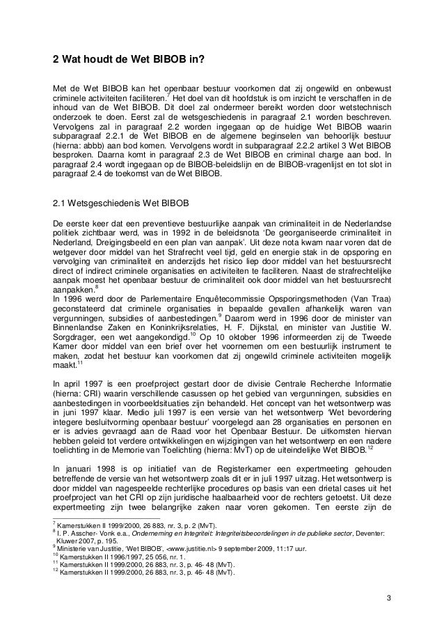 scriptie Wet BIBOB